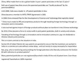 China, What made them to be a global leader in post- patent pesticides
