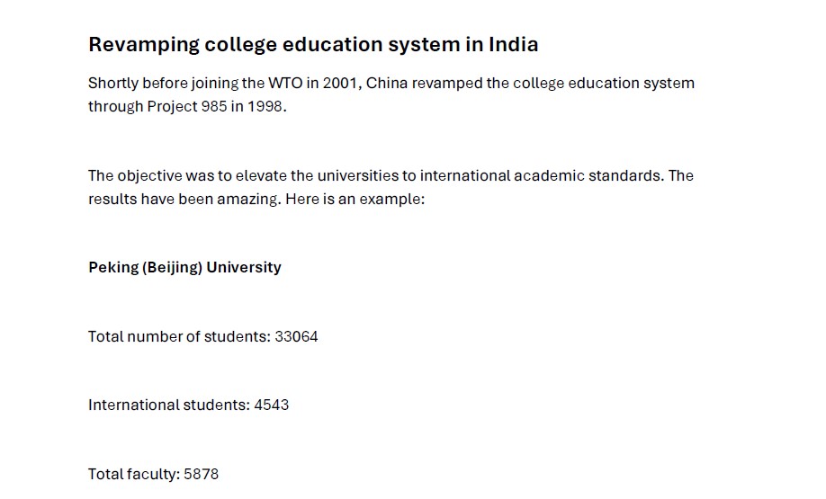 Revamping college education system
