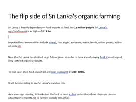The flip side of Sri Lanka's organic farming